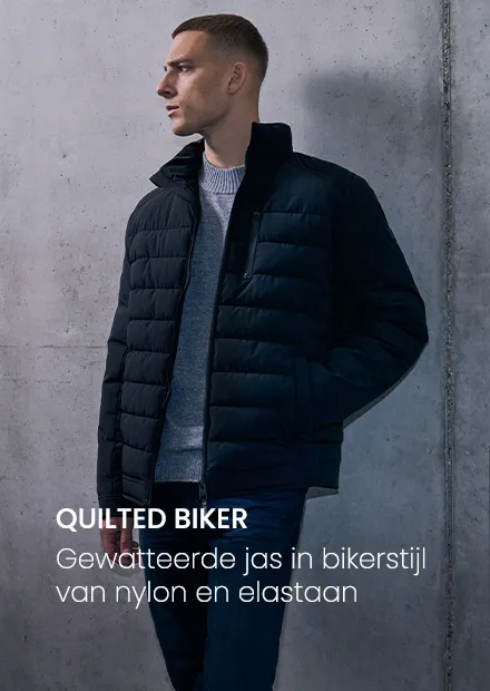 Gewatteerd jack in bikerstijl